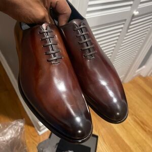 Brand New Paul Evans Wholecut Oxford Brown Lace Up shoes Sz 9.5